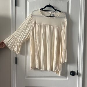 Old Navy Cream Women's Blouse with Bell Sleeves